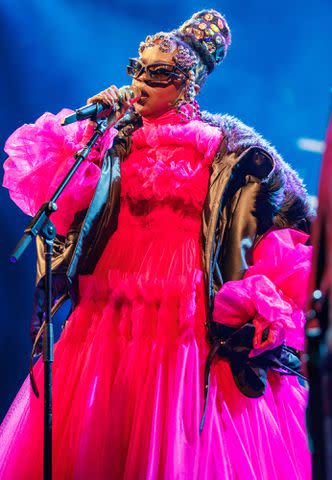 <p>Mathew Tsang/Getty Images</p> Lauryn Hill of The Fugees performs during the 25th Anniversary of "The Miseducation of Lauryn Hill" Tour at Scotiabank Arena on October 26, 2023 in Toronto, Ontario