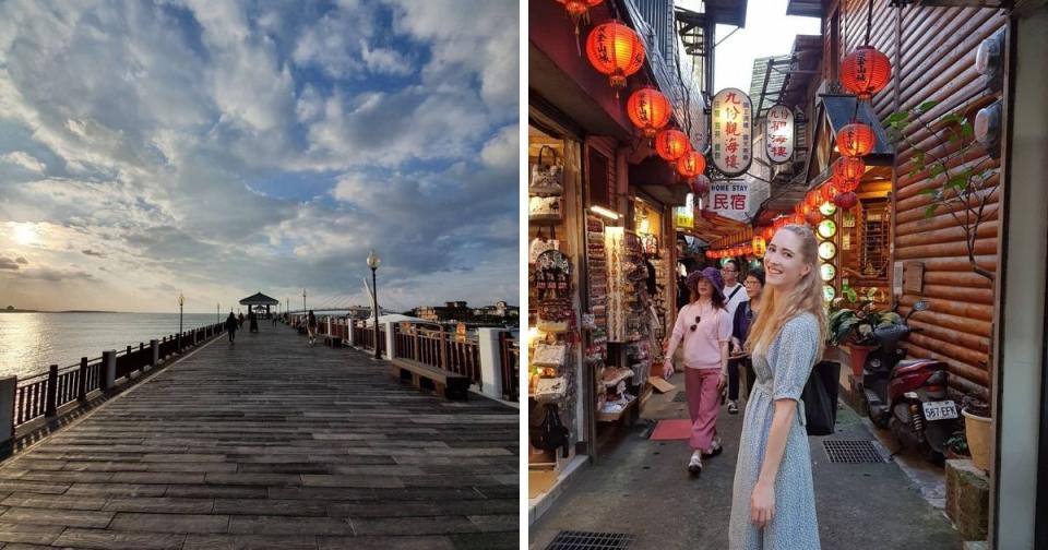 <p>Charlotte likes Jiufen very much (right). Tamshui Old Street (Courtesy of @charmless.charmander/Instagram)</p>
