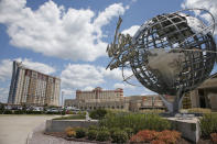 FILE - In this Tuesday, July 23, 2019 file photo, the exterior of the WinStar World Casino and Resort is pictured in Thackerville, Okla. Two of the hotel properties can be seen at left. For the last 15 years, casino gambling has been a financial boon for Oklahoma and many of the Native American tribes located there. (AP Photo/Sue Ogrocki, File)