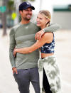 <p>James Maslow and Caitlin Spears cuddle up while out in L.A. on Tuesday.</p>