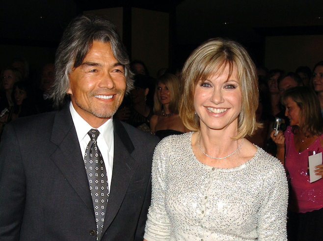 ONJ, seen here with her partner Patrick who mysteriously vanished, has led a far from ordinary life. Source: Getty