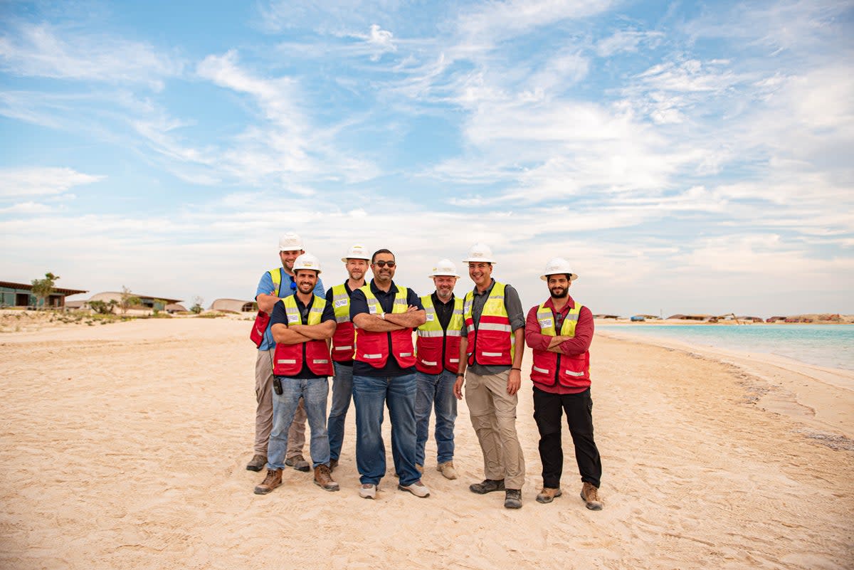 A team of construction workers on one of Red Sea Global’s islands (Supplied)