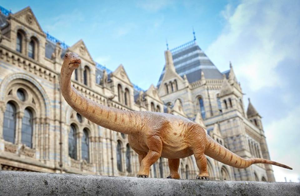 A toy of the Patagotian outside the Natural History Museum (Natural History Museum)