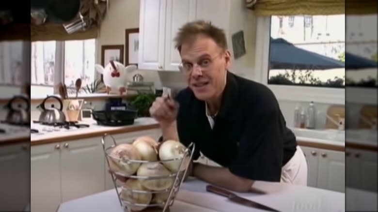 Alton Brown in his kitchen 