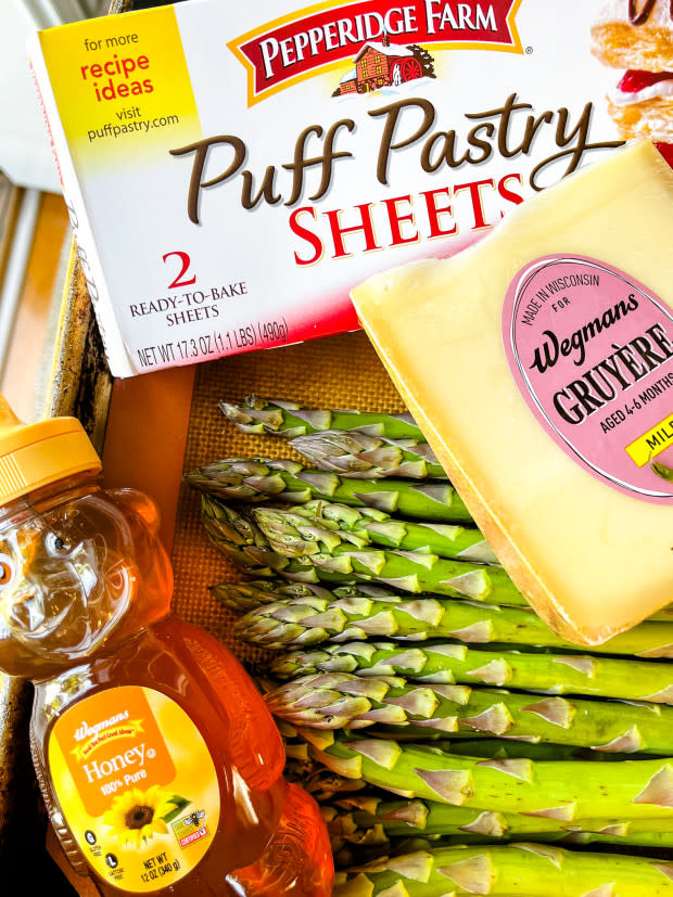Gruyere and asparagus upside-down pastry ingredients<p>Courtesy of Jessica Wrubel</p>