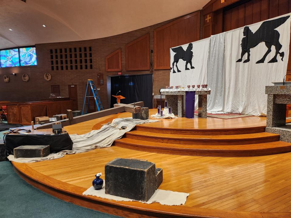 The set for "Make Us Believers," a musical opera of The Passion of Jesus Christ.