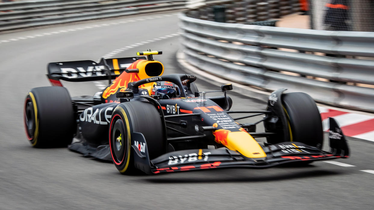  Sergio Perez of Red Bull Racing seen during the F1 Monaco Grand Prix live stream 