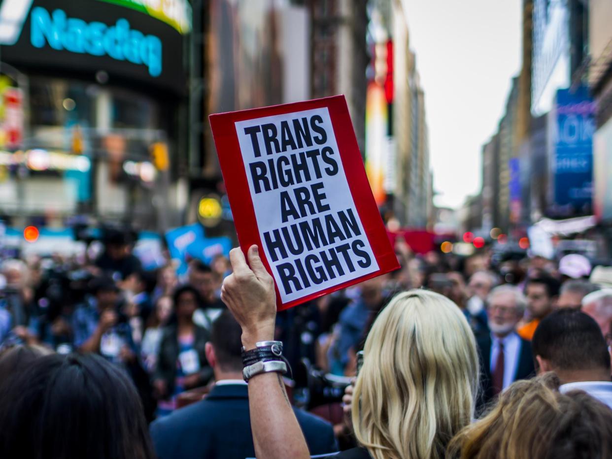 After a series of tweets by Trump, which proposed to ban transgender people from military service, thousands of New Yorkers took the streets in opposition last year: Getty