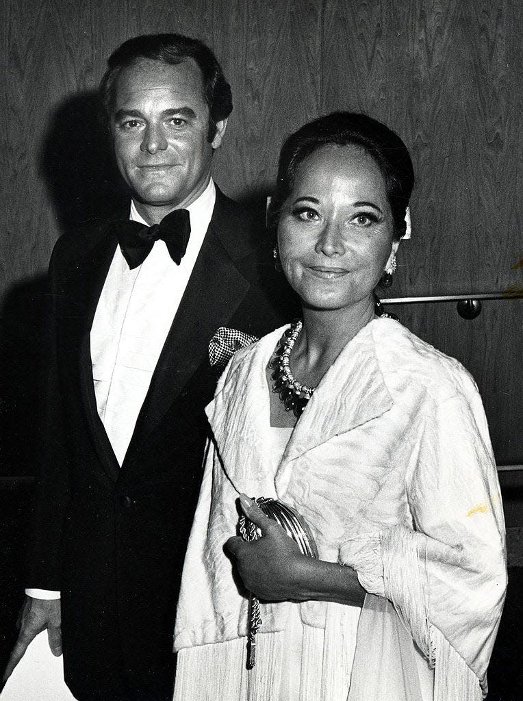 Merle Oberon and guest at the 45th Annual Academy Awards in 1973