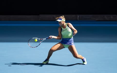 Sofia Kenin returns the ball - Credit: getty images