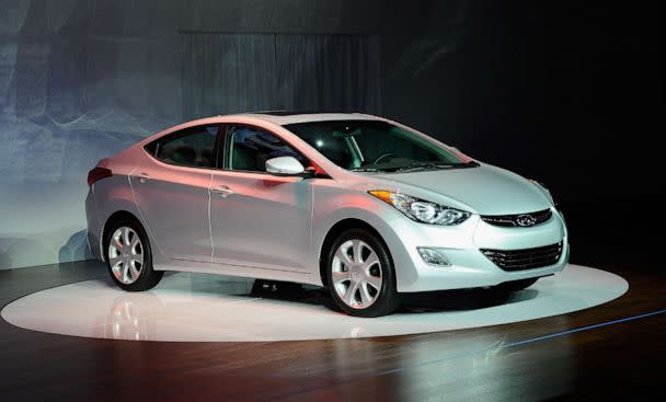 PHOTO: The new Hyundai Elantra is revealed at the two-day media preview event for the 2010 Los Angeles Auto Show, Nov. 18, 2010, in Los Angeles. (Kevork Djansezian/Getty Images)