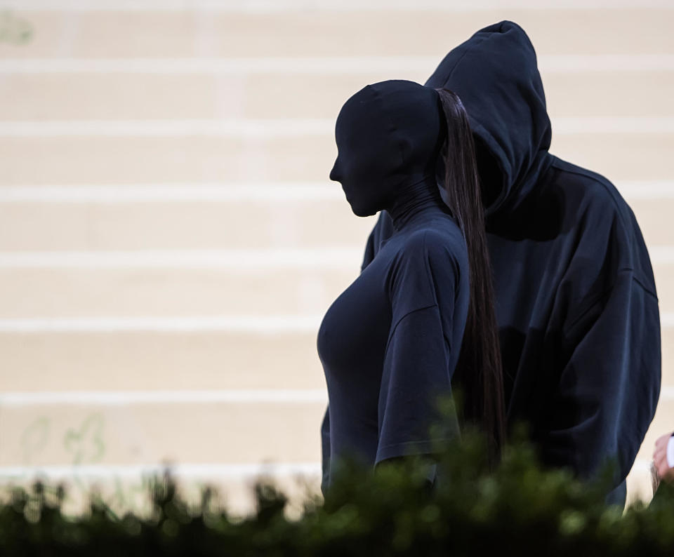 Kim Kardashian West and Demna Gvasalia attend the Met Gala at the Metropolitan Museum of Art on Sept. 13, 2021, in New York City.  / Credit: Gilbert Carrasquillo/GC Images