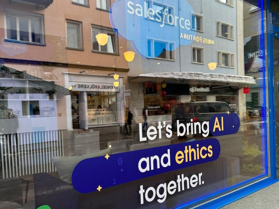 Salesforce AI slogan at Davos