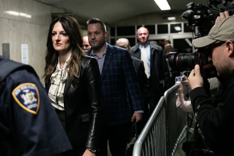 Film producer Harvey Weinstein's defense attorney Donna Rotunno leaves New York Criminal Court following Weinstein's guilty verdict in his sexual assault trial in New York