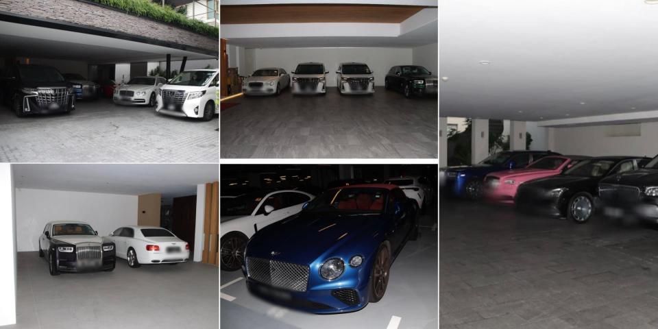 Cars in personal garages seized by the Singapore Police Force