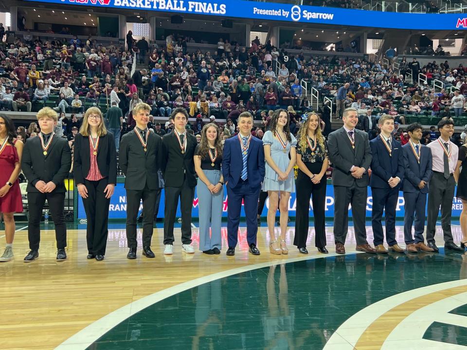 Hillsdale Academy senior Ridley Fast attends the awards presentation for this year's MHSAA Scholar Athlete Award honorees.