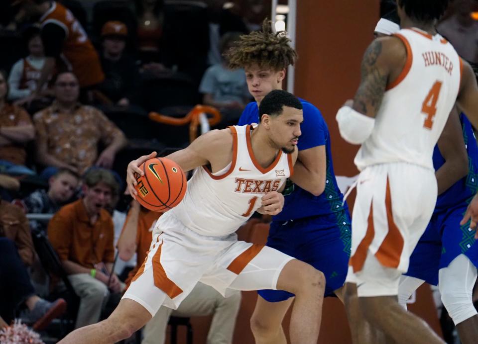 Texas forward Dylan Disu is coming off a 33-point performance in the Longhorns' win Tuesday night at Cincinnati.