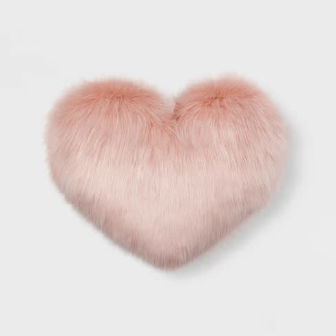 Faux Fur Oversized Heart Pillow (Photo: Target)