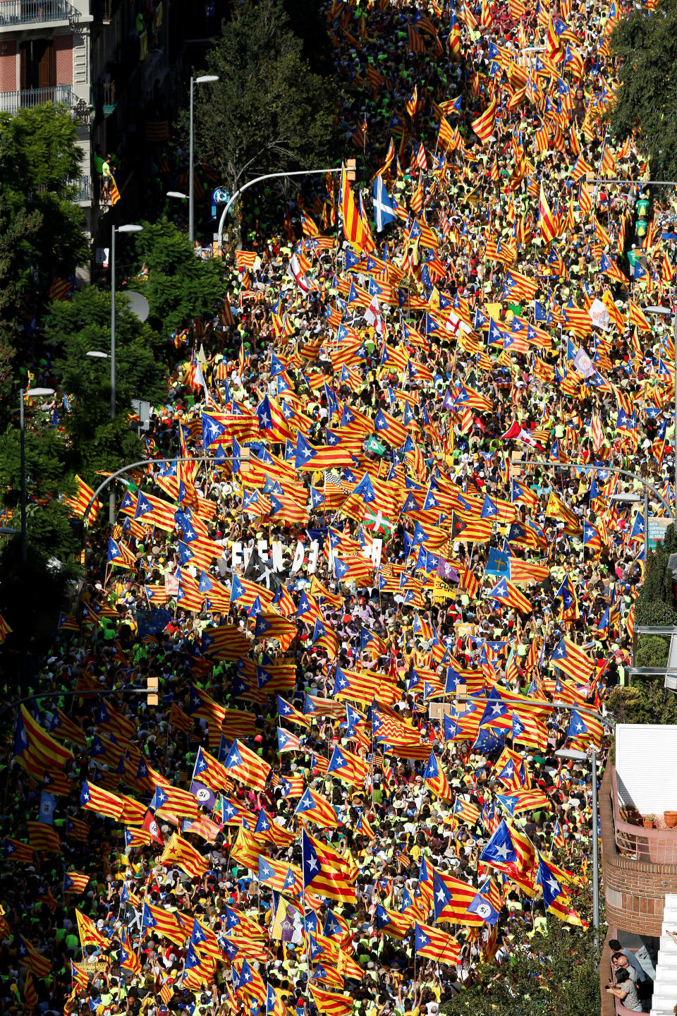 Catalan nationalists protest in Barcelona