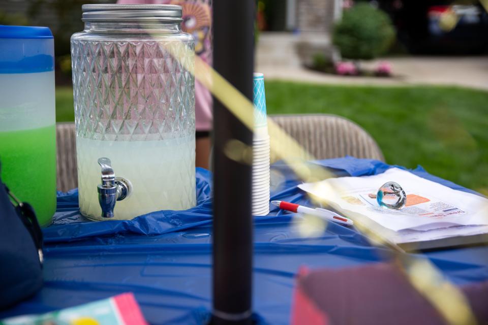 A lemonade stand raises money for the Children's Advocacy Center Friday, Aug. 5, 2022, in Holland. Some children involved with the stand are a part of the center's "Dream Team."