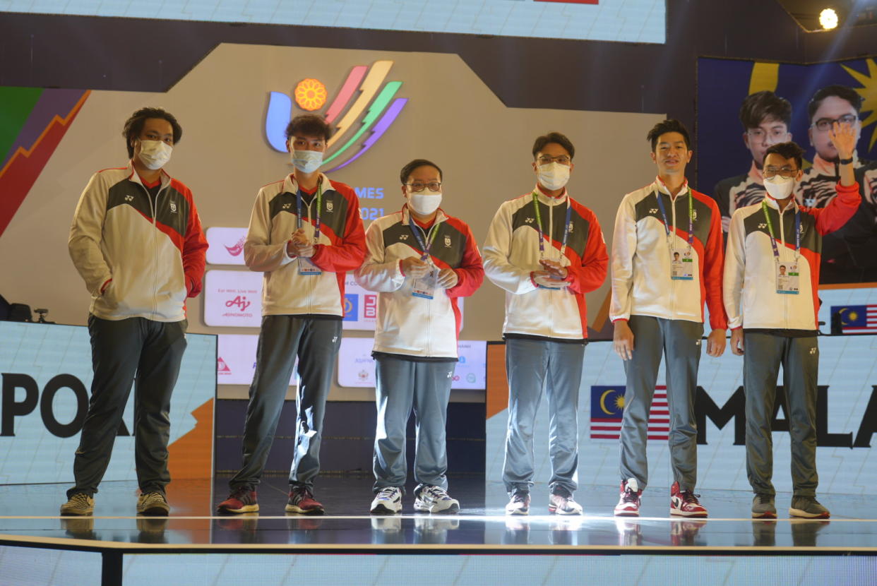 Singapore bagged its third medal in the 2022 Hanoi SEA Games esports event when its Mobile Legends contingent defeated Malaysia in the bronze medal match. (Photo: Singapore Esports Association)