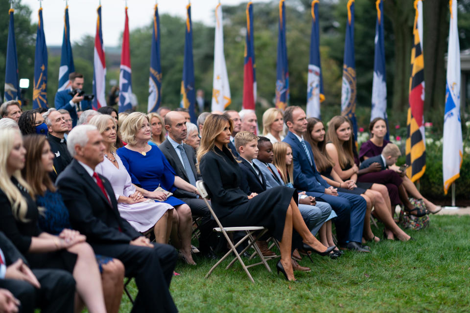 Audience at announcement for Amy Coney Barrett