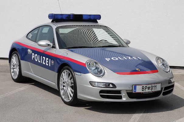 This Porsche 911 Carrera S used by the Federal Police of Austria is capable of over 186 mph and sprinting to 60 mph in just 4.5 seconds.