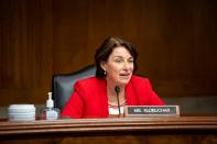 Donald Harrison, president for global partnerships and corporate development at Google, speaks virtually during a U.S. Senate Judiciary Committee's Subcommittee on Antitrust, Competition Policy, and Consumer Rights hearing