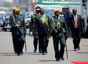 Zimbabwe's President Emmerson Mnangagwa arrives for the opening of Parliament in Harare, Zimbabwe, September 18, 2018. REUTERS/Philimon Bulawayo