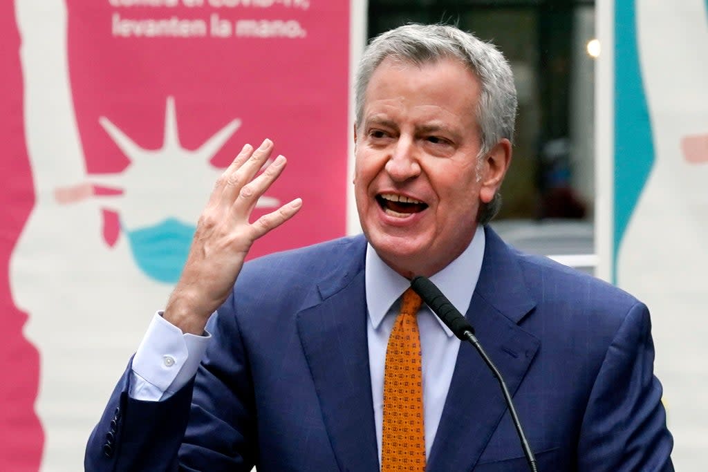 Bill de Blasio confirmed he is joining the race on 20 May  (Copyright 2021 The Associated Press. All rights reserved)