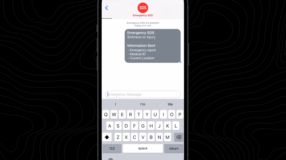 Emergency SOS via satellite