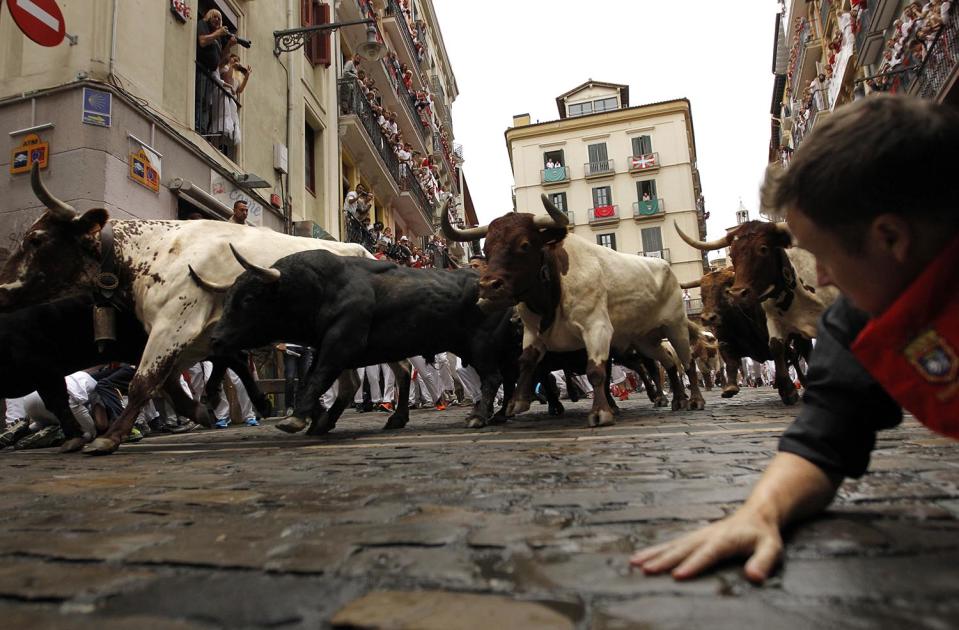 Running of the Bulls in Pamplona, Spain