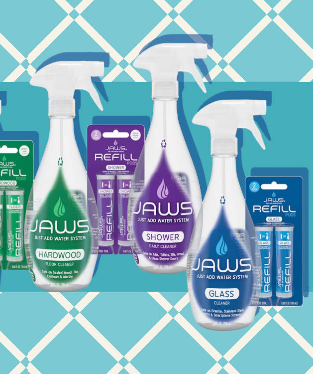 Jaws Home Cleaning Kit | Kitchen, Glass, Shower and Hardwood | 2 Refill Pods of