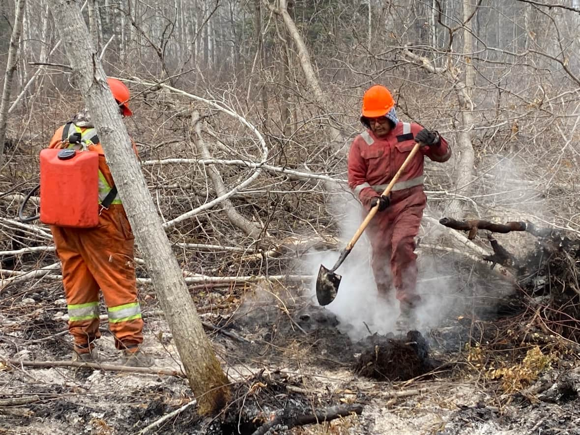 The Bell fire, located near the Shoal Lake and Red Earth Cree Nations, was considered contained on Thursday, according to the Saskatchewan Public Safety Agency. (Submitted by Tina Pelletier - image credit)