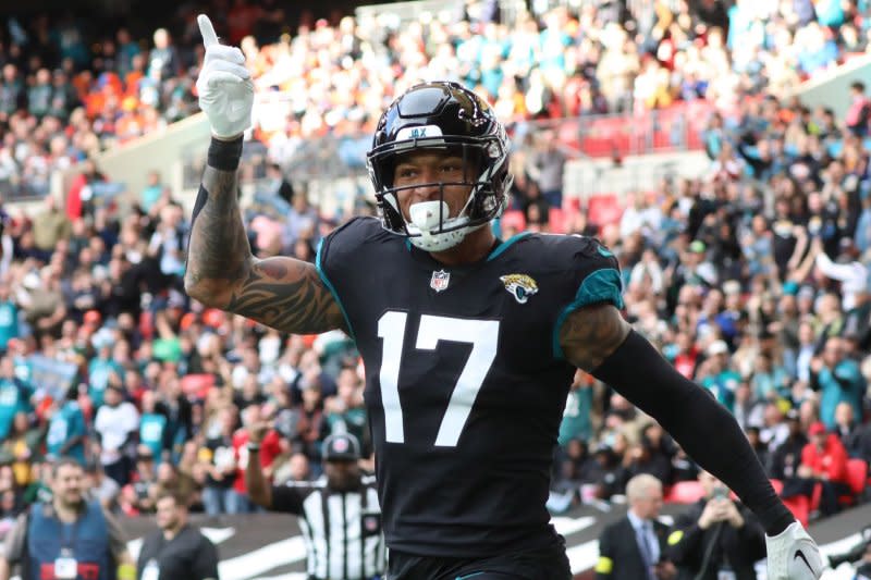 Evan Engram of the Jacksonville Jaguars is the No. 3 player in my Week 3 tight end rankings. File Photo by Hugo Philpott/UPI