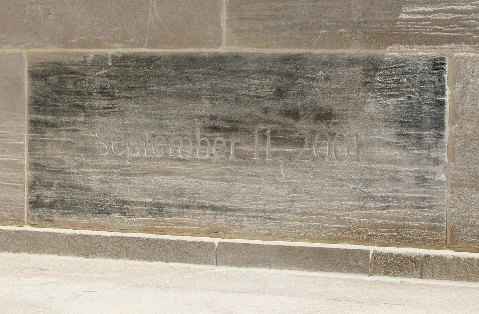 ARLINGTON, VA - MAY 05: A stone block that survived the September 11, 2001 terrorist attack at the Pentagon is shown May 5, 2011 in Arlington, Virginia. Earlier this week U.S. President Barack Obama announced that Osama Bin Laden was killed during a special force led operation in a house in Abbottabad, Pakistan. (Photo by Mark Wilson/Getty Images)