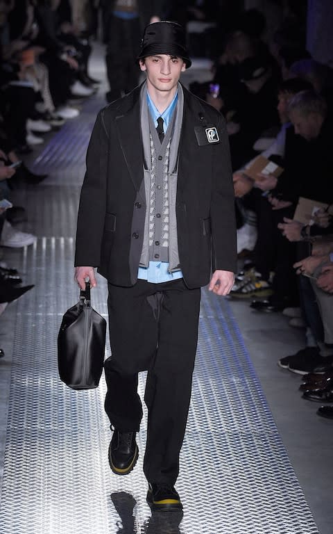 Milan Fashion Week Men's Prada Bags  - Credit: Getty Images