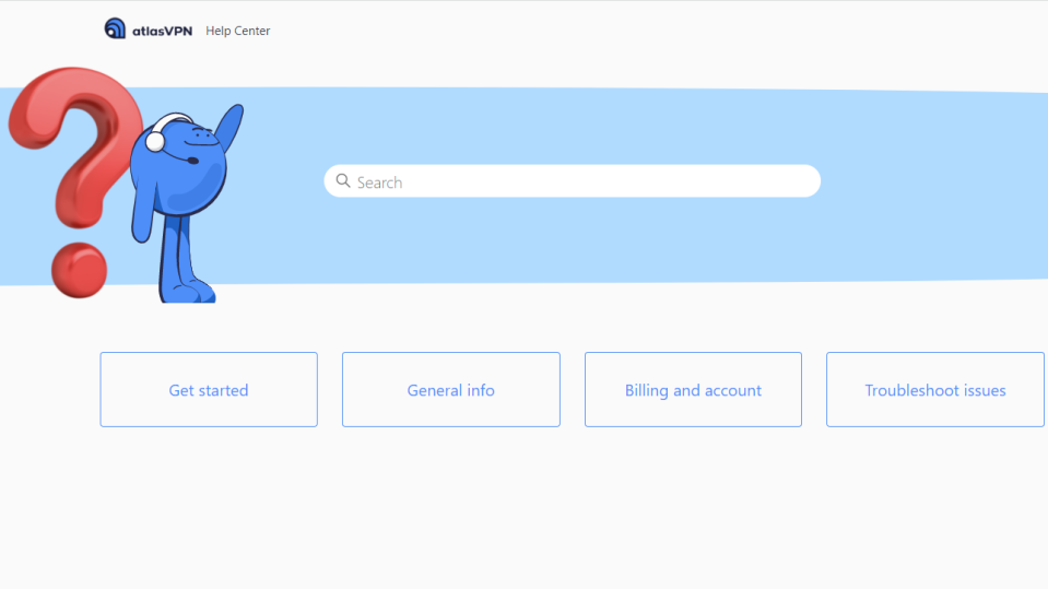 Atlas VPN help section of its website