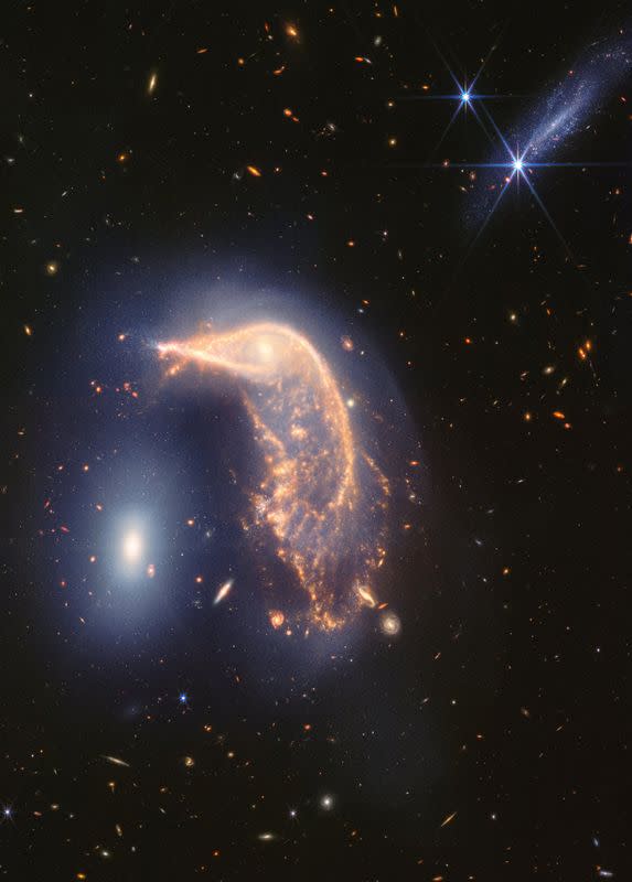 NASA releases Webb telescope images of a galactic merger