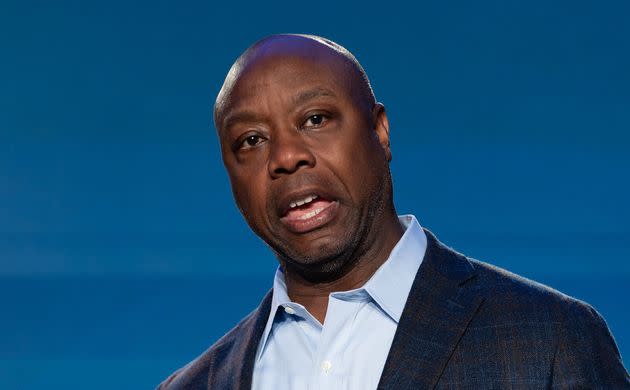 Sen. Tim Scott says he doesn't blame Trump for the Jan. 6, 2021, attack on the U.S. Capitol.