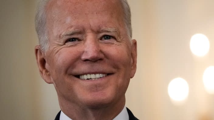 President Joe Biden is shown speaking out last month in the State Dining Room of the White House about the nation’s economic recovery amid the COVID-19 pandemic. (Photo by Drew Angerer/Getty Images)