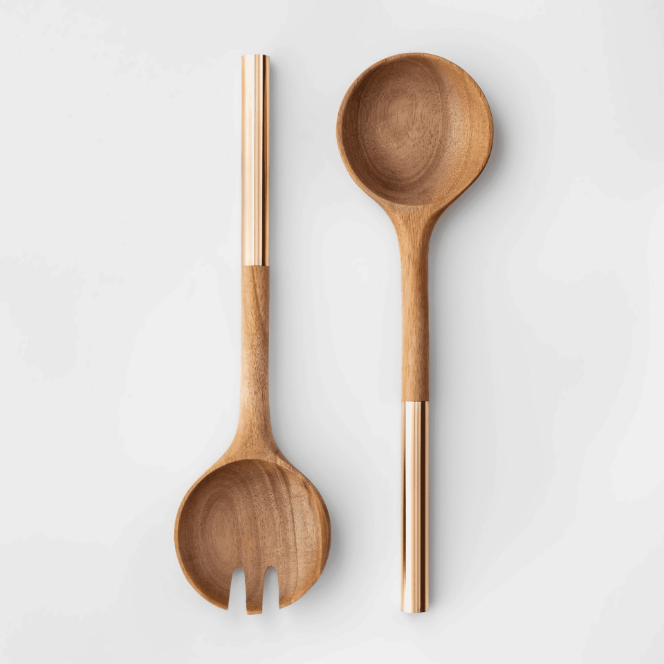 Cravings by Chrissy Teigen 2pc Acacia Wood Salad Serving Set (Photo: Target)