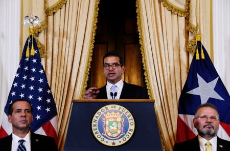 FILE PHOTO: Pedro Pierluisi holds a news conference after swearing in as Governor of Puerto Rico in San Juan, Puerto Rico
