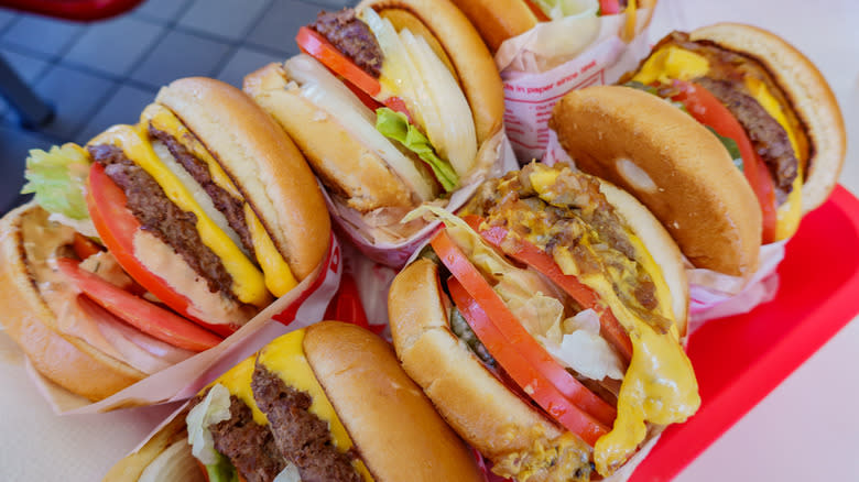 six In-N-Out burgers
