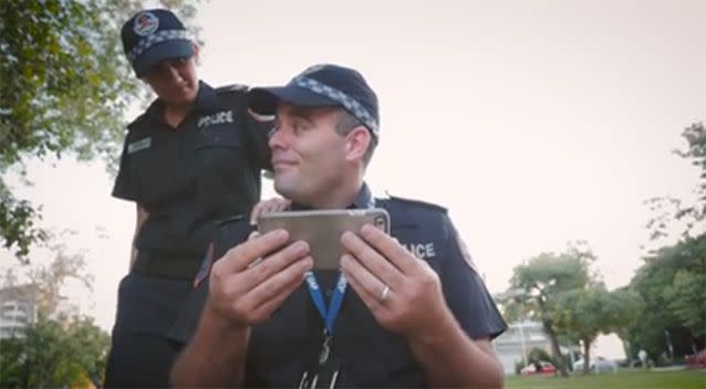 The officers made the video in response to being left out of the 'running man' challenge. Photo: Northern Territory Police