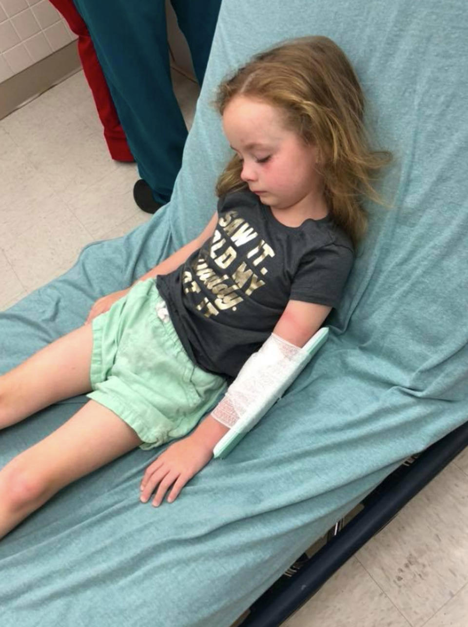 <span>Kailyn was left struggling to walk after being bitten by a tick. Photo: </span>Facebook/ Jessica Griffin