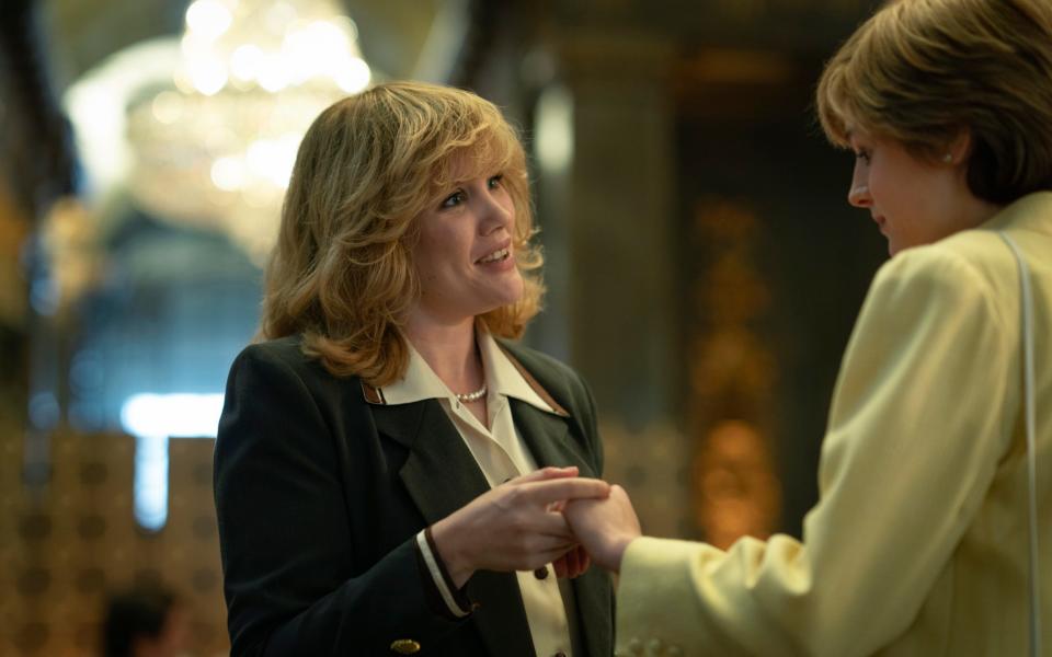 Emerald Fennell as Camilla Parker Bowles and Emma Corrin as Princess Diana in The Crown - Des Willie/Netflix