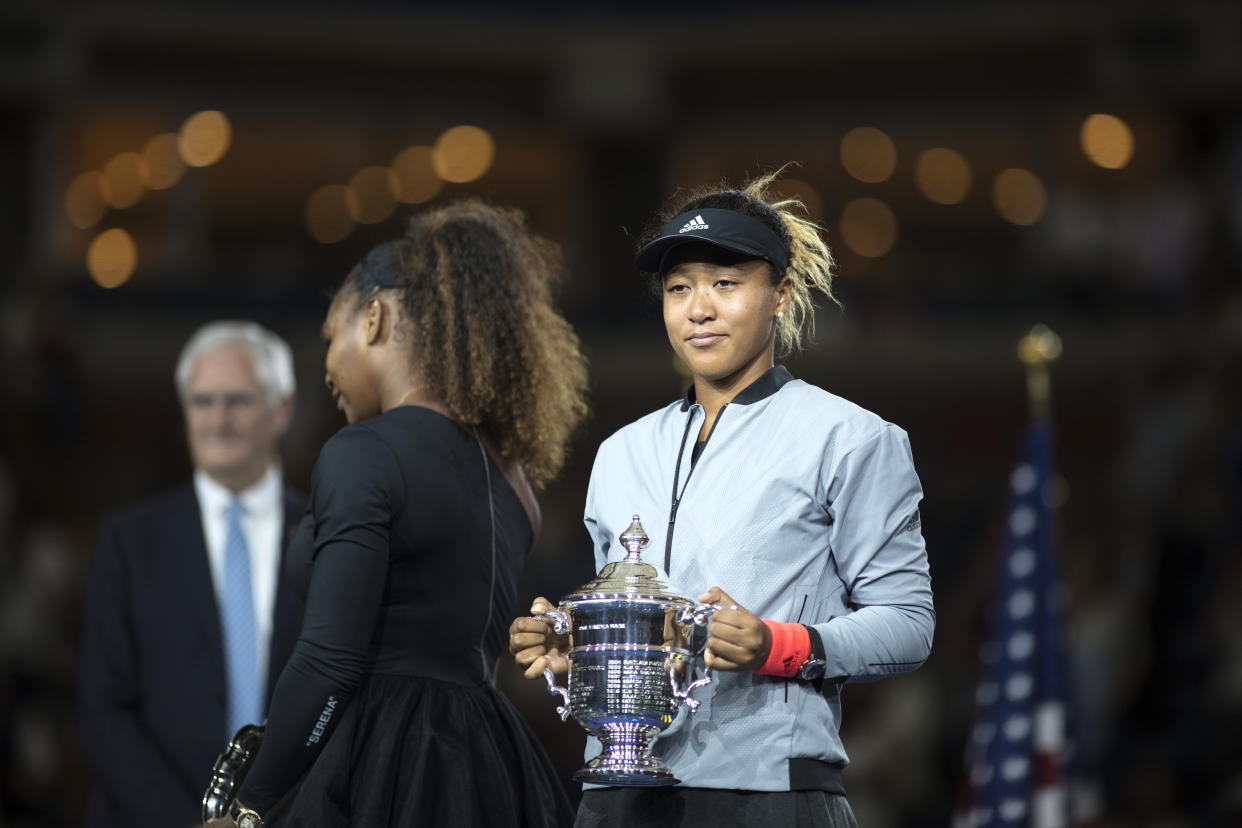 Naomi Osaka, tras ganar la final de US Open frente a Serena Williams. | Foto: Getty