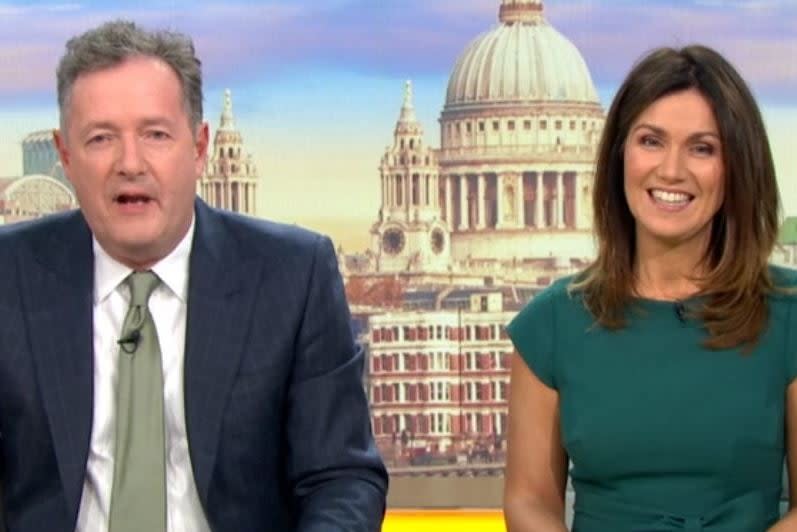 Piers Morgan and Susanna Reid on Good Morning Britain (ITV)