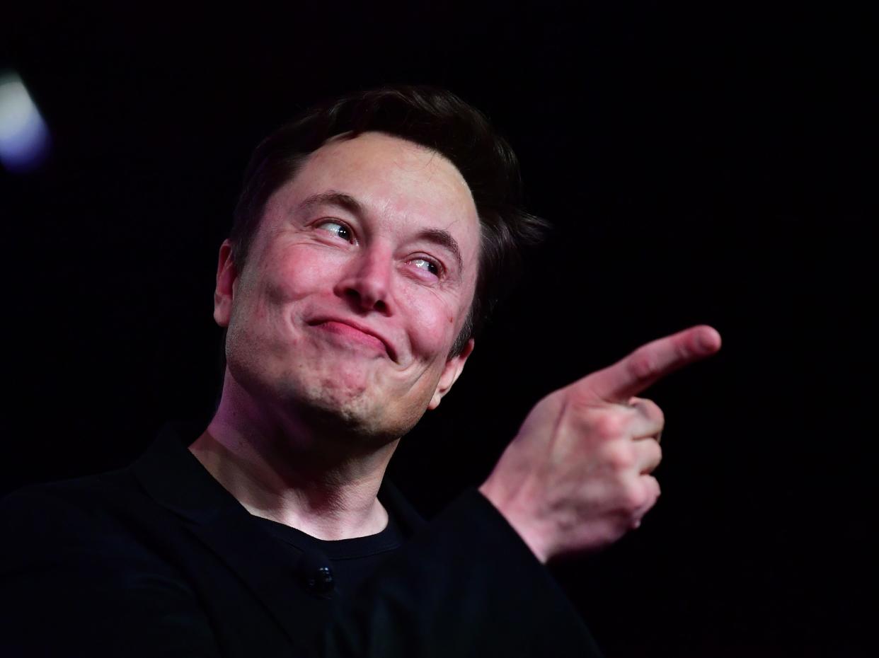 Tesla CEO Elon Musk speaks during the unveiling of the new Tesla Model Y in Hawthorne, California on 14 March, 2019 (AFP via Getty Images)